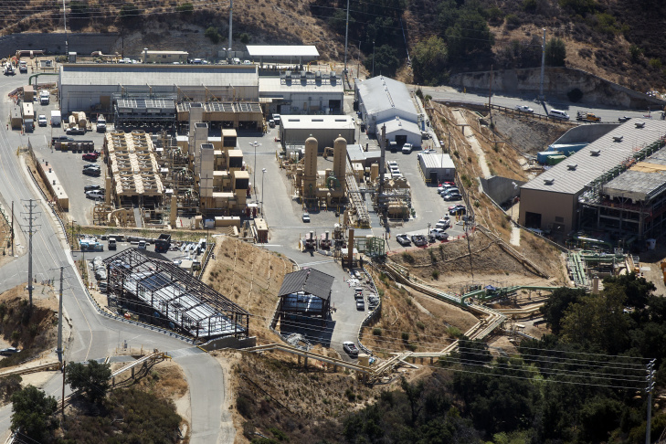 An aerial view of the SoCal Gas Company's Aliso Canyon Oil Field and Storage Facility in 2016.