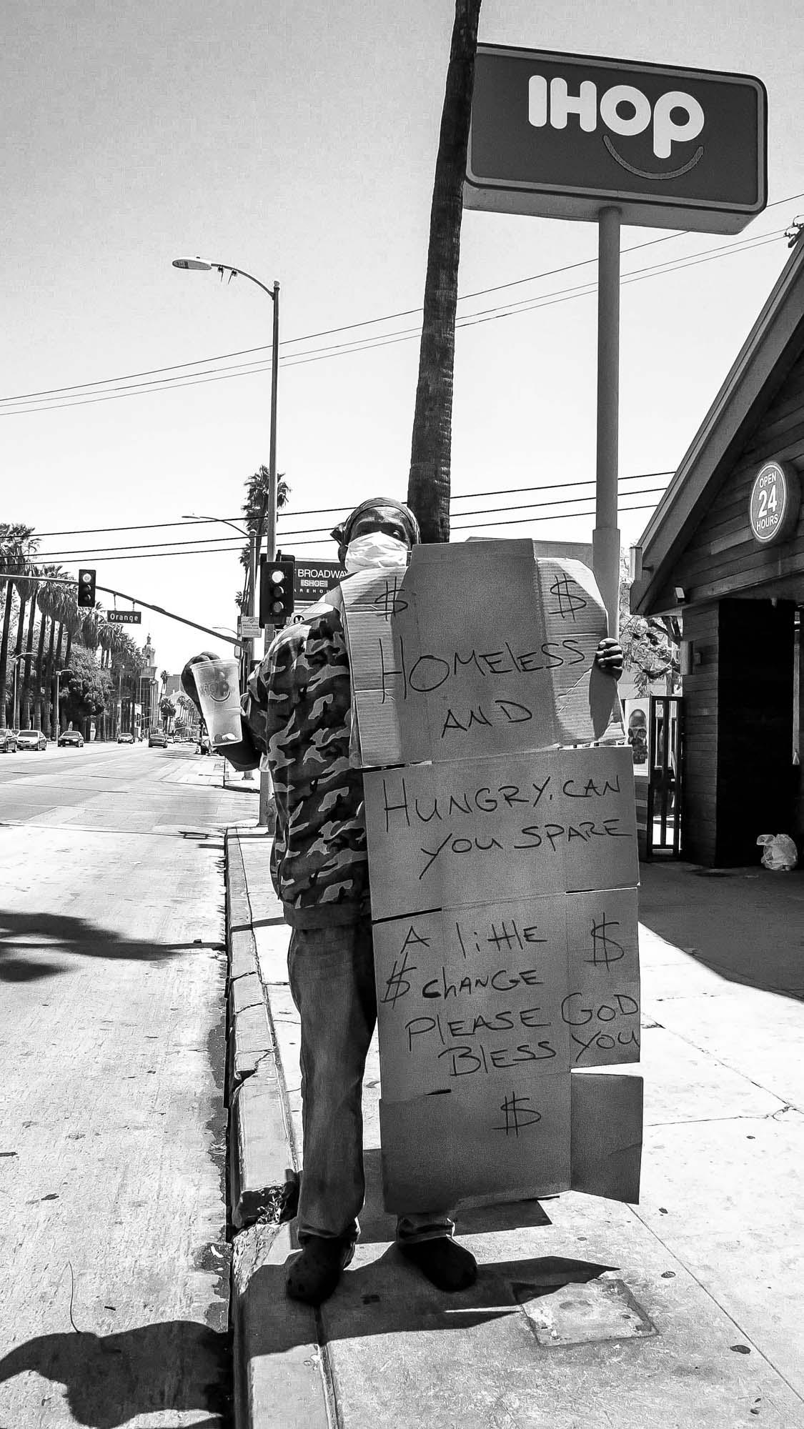 I met Ray in Hollywood while he was panhandling on Sunset Boulevard. I asked him if I could take a photo of him for five bucks. He said, “What’s it for?” I replied it was my hustle. He said, “Say no more.”