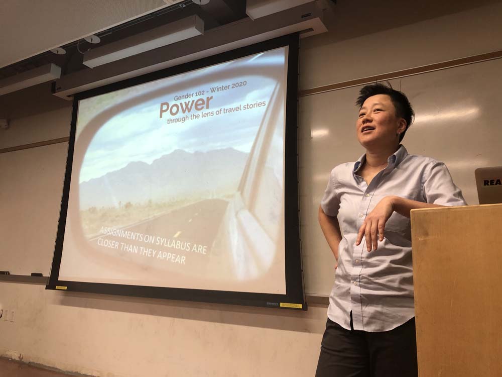 UCLA Assistant Professor Judy Han speaking to her class.