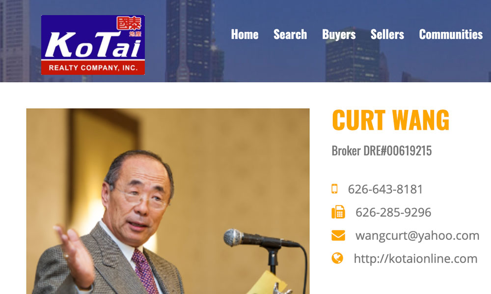 Curt Wang, founder and owner of KoTai Realty.